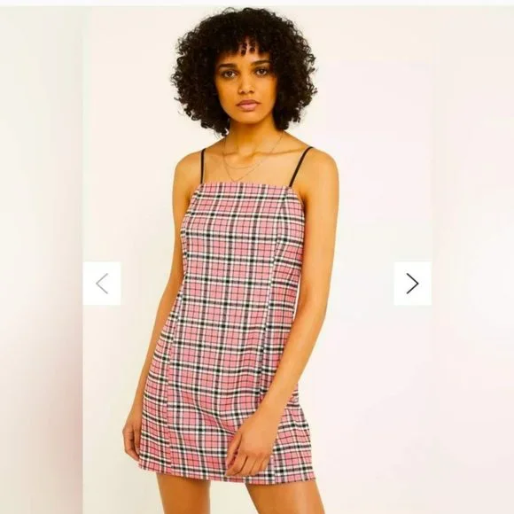 Urban Outfitters | Dresses | Urban Outfitters Womens Pink Plaid Mini Dress  Size Medium | Poshmark
